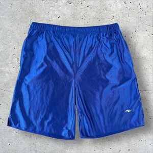 Vintage Y2K Shiny Silky Dazzle Basketball Athletic Shorts Blue‎ Size M